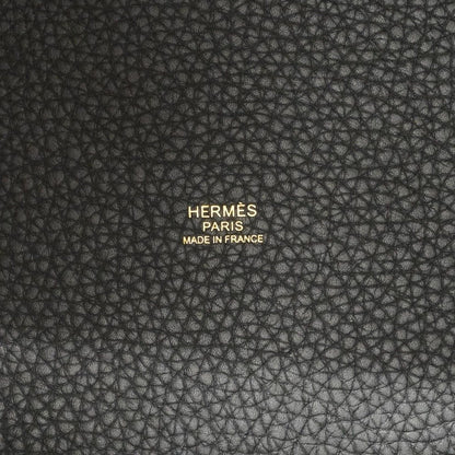Hermes Handbag Picotin Lock MM Taurillon Clemence Black Gold — view 5