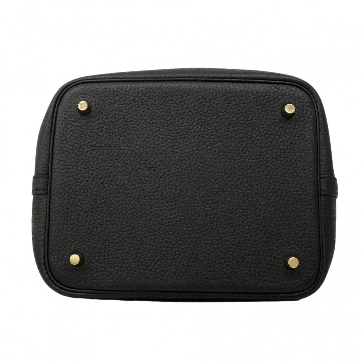 Hermes Handbag Picotin Lock MM Taurillon Clemence Black Gold — view 3