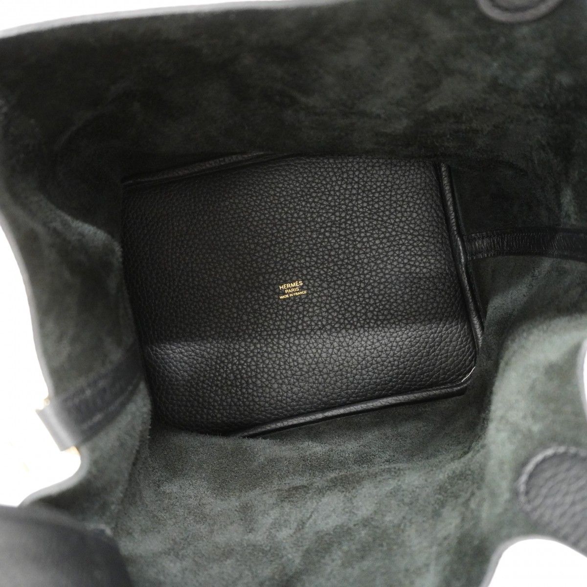 Hermes Handbag Picotin Lock MM Taurillon Clemence Black Gold — view 4