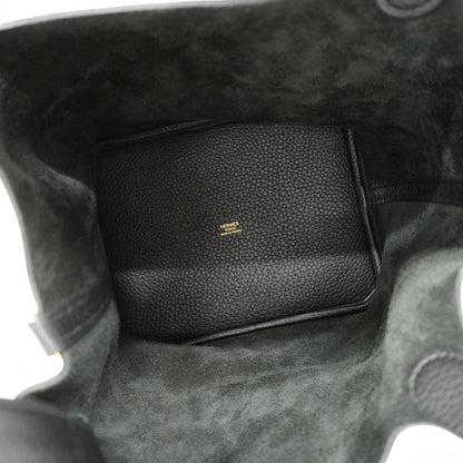 Hermes Handbag Picotin Lock MM Taurillon Clemence Black Gold — view 4