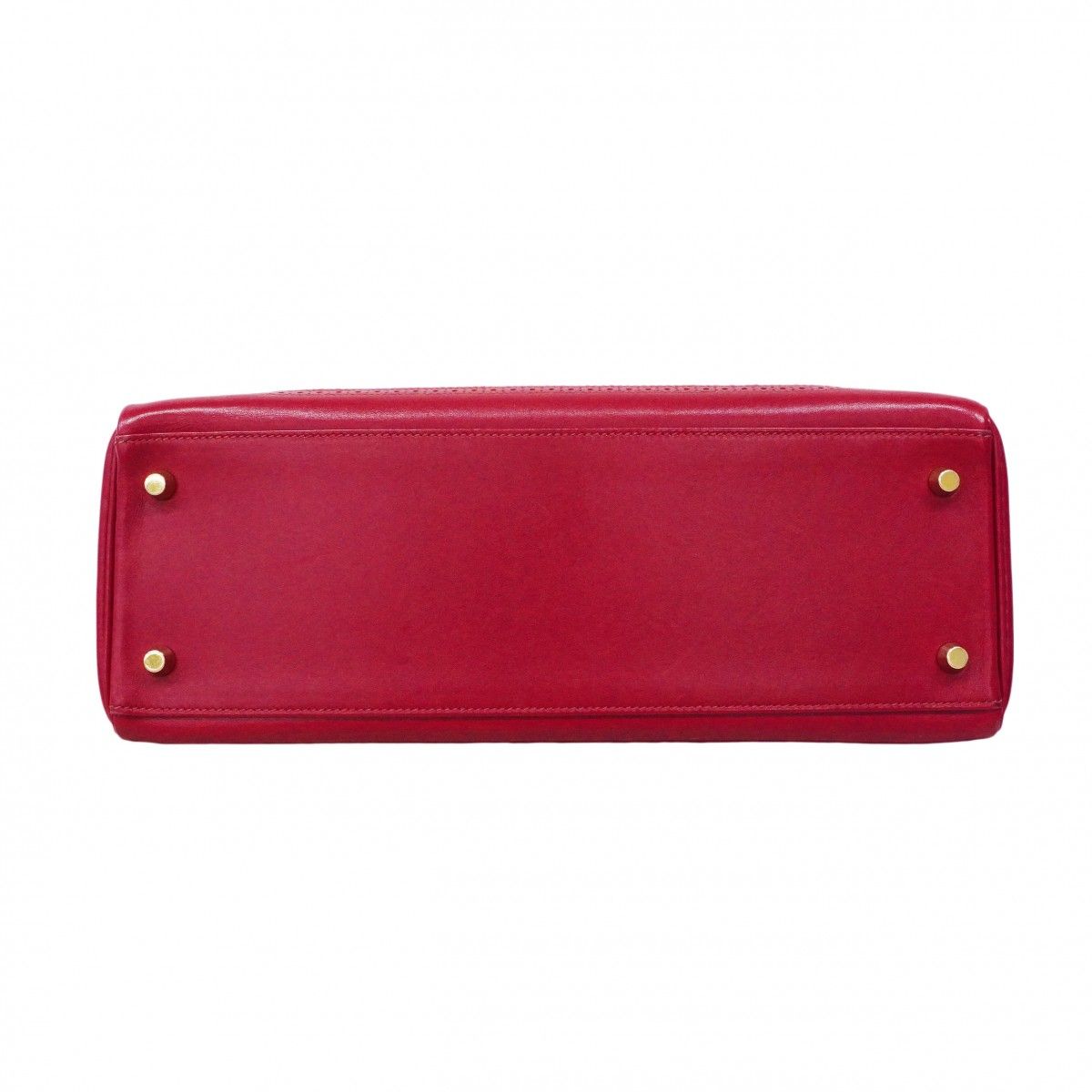 Hermes Handbag Kelly 32 Ghillies Tadelakt Ruby Gold 2-Way — view 3