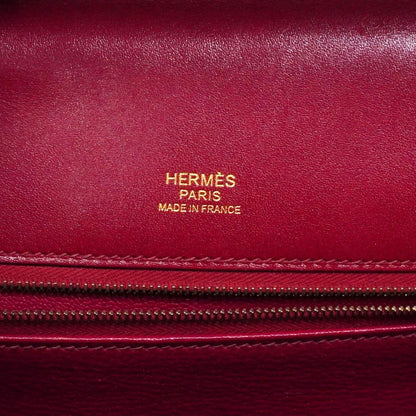 Hermes Handbag Kelly 32 Ghillies Tadelakt Ruby Gold 2-Way — view 5