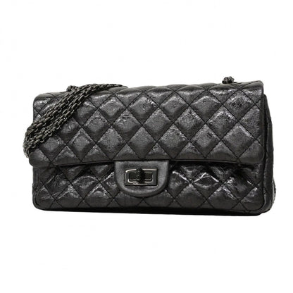 Chanel Shoulder Bag 2.55 Calf Black Silver