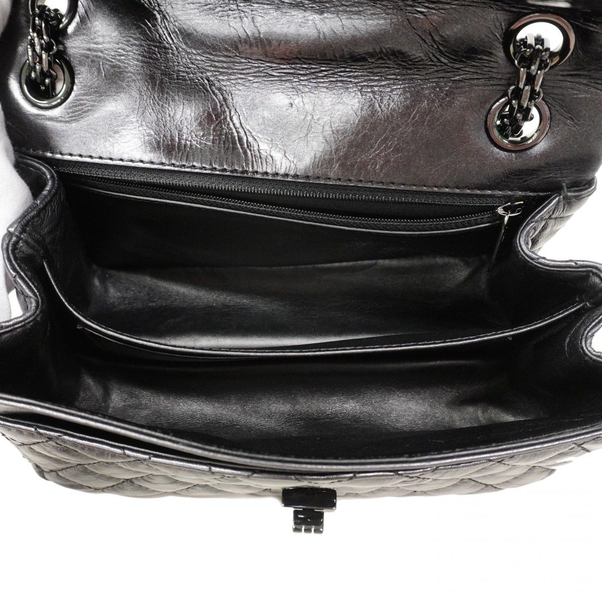 Chanel Shoulder Bag 2.55 Calf Black Silver — view 4