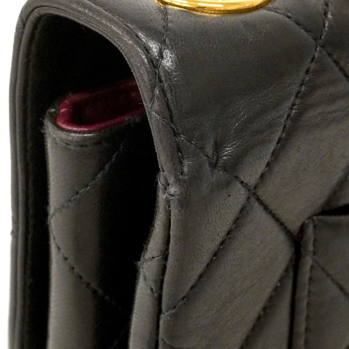 Chanel Shoulder Bag Big Quilted Lambskin Black Gold — view 6