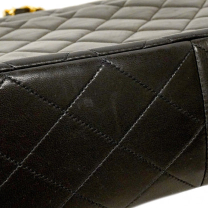 Chanel Shoulder Bag Big Quilted Lambskin Black Gold — view 9