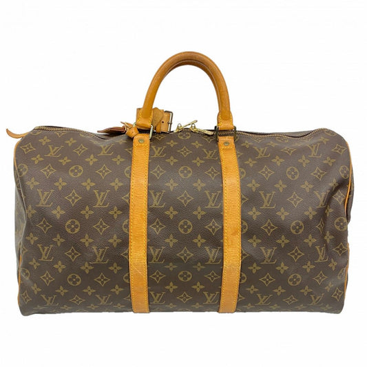 Louis Vuitton Boston Bag Monogram Keepall 50 Brown