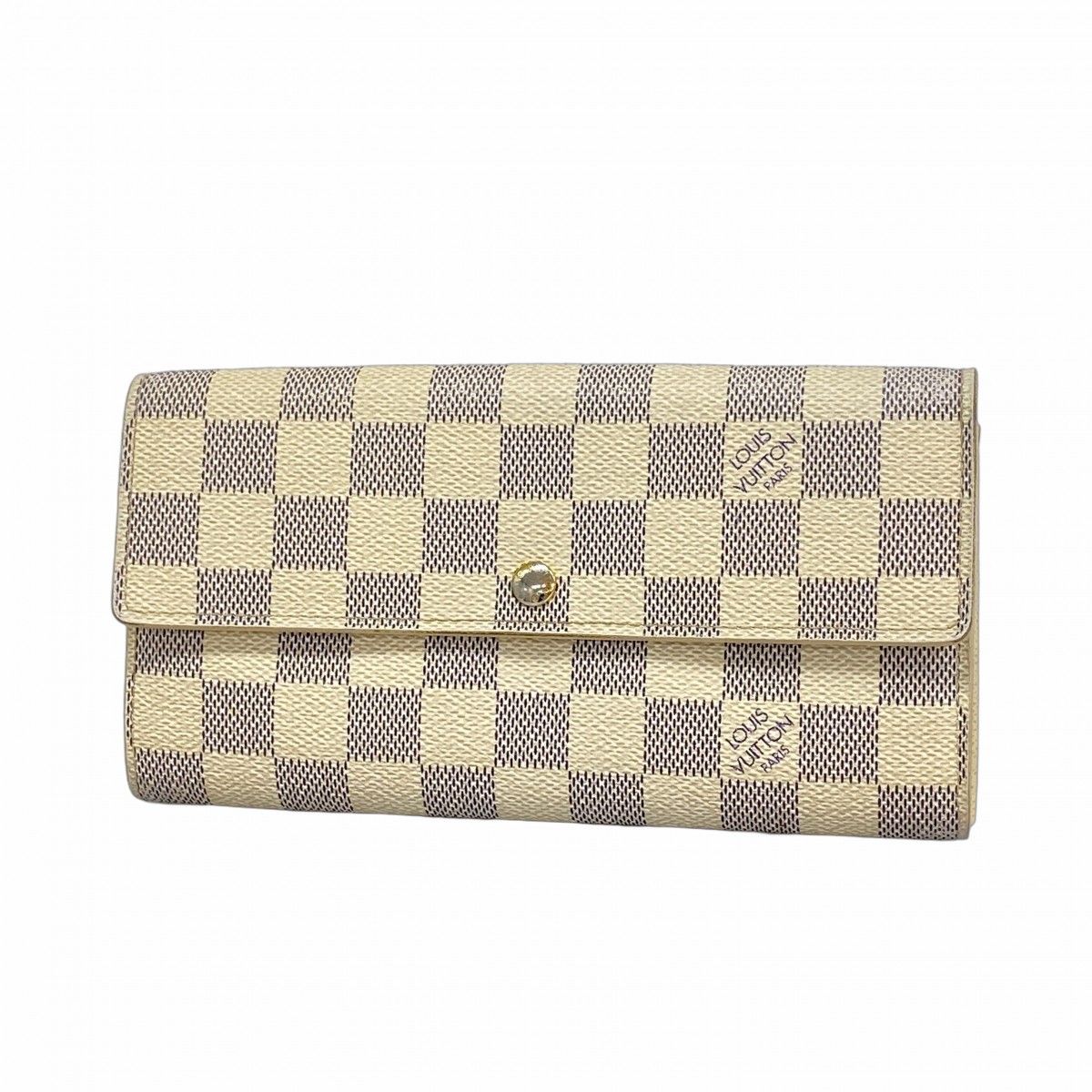 Louis Vuitton Wallet Damier Azur Portefeuille Sarah White