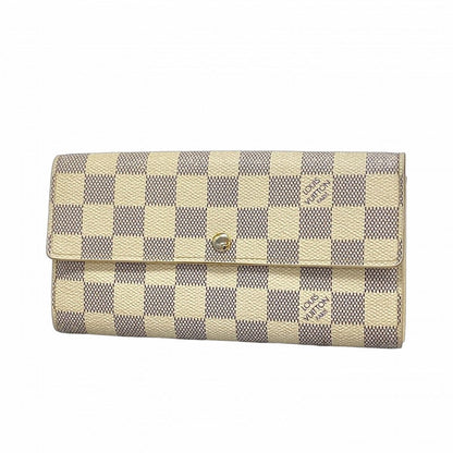 Louis Vuitton Wallet Damier Azur Portefeuille Sarah White
