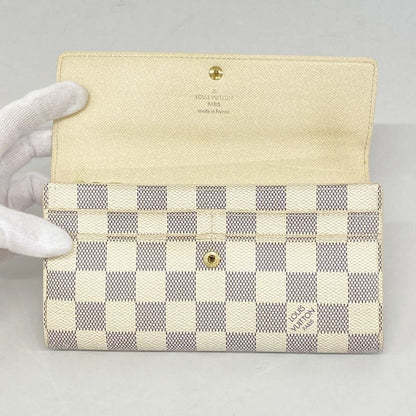 Louis Vuitton Wallet Damier Azur Portefeuille Sarah White — view 9
