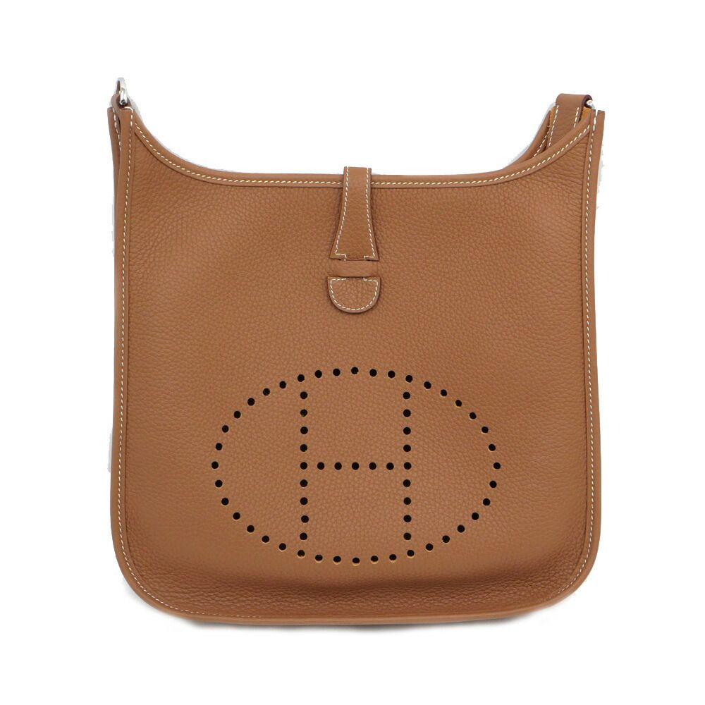 Hermes Evelyne 3 PM Gold Silver Taurillon Clemence Shoulder Bag — view 2