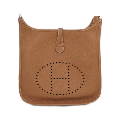 Hermes Evelyne 3 PM Gold Silver Taurillon Clemence Shoulder Bag — view 2