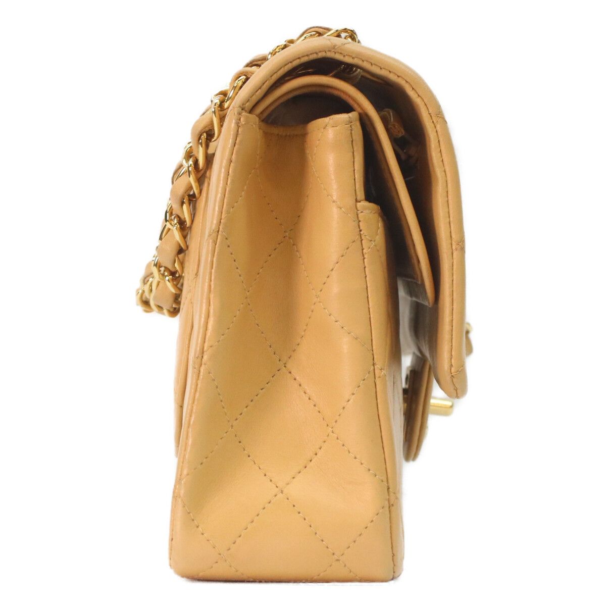 Chanel Beige Lamb Gold Quilted 25 Shoulder — view 4