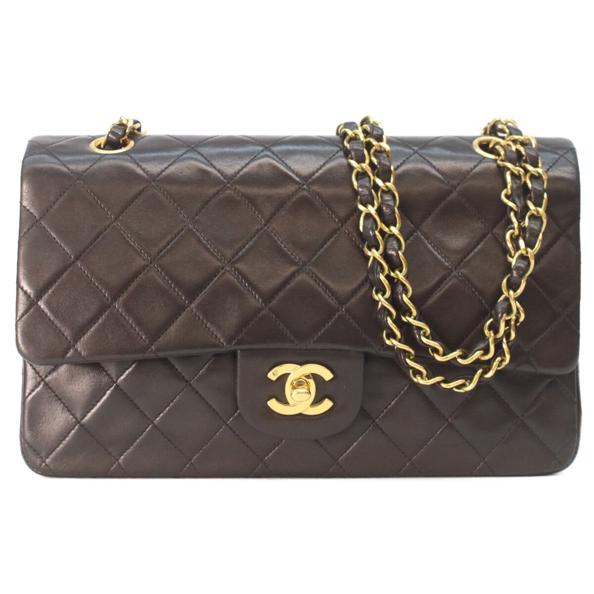 Chanel Black Lamb Gold Quilted 25 Shoulder