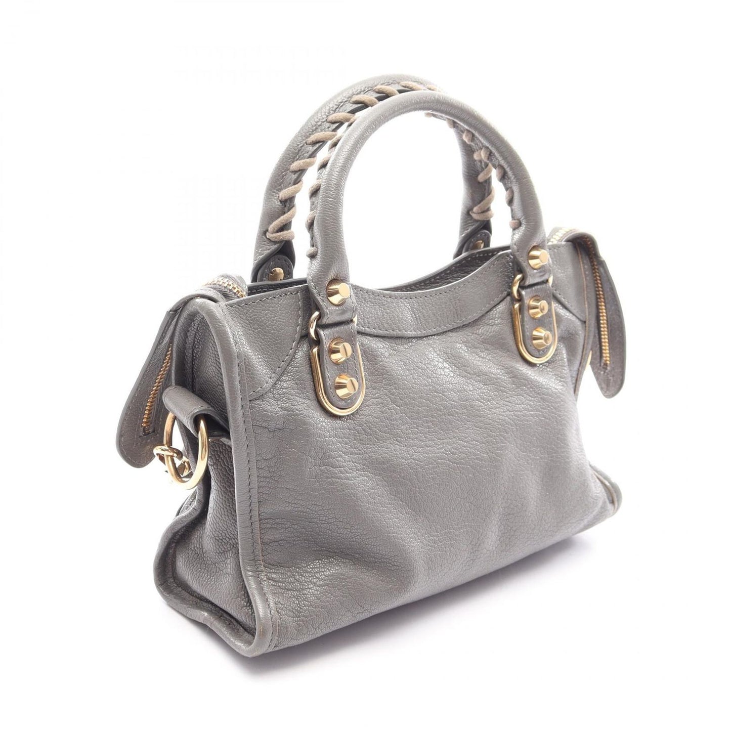 Balenciaga Handbag Classic Metallic Edge Mini City 2-Way Gray Leather — view 2