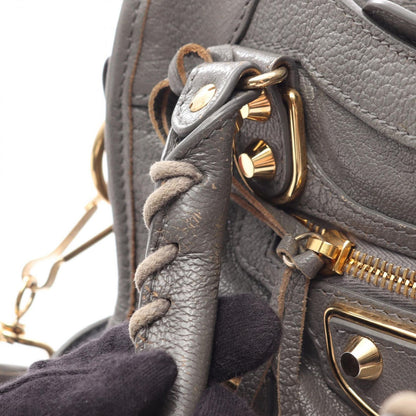 Balenciaga Handbag Classic Metallic Edge Mini City 2-Way Gray Leather — view 7