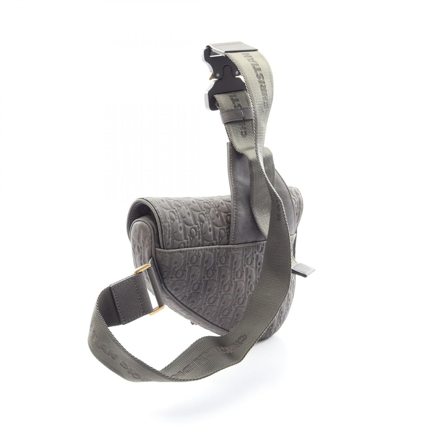 Dior Waist Bag Tears Charcoal Gray Leather Oblique Saddle — view 2