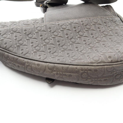 Dior Waist Bag Tears Charcoal Gray Leather Oblique Saddle — view 6