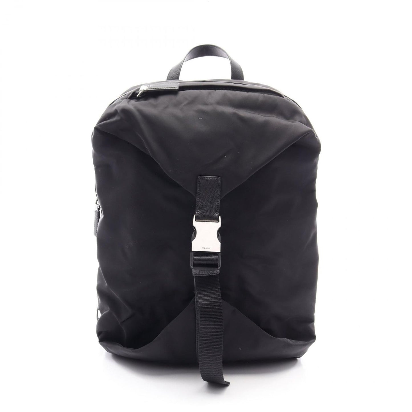 Prada Backpack Tessuto Black Nylon Saffiano Leather
