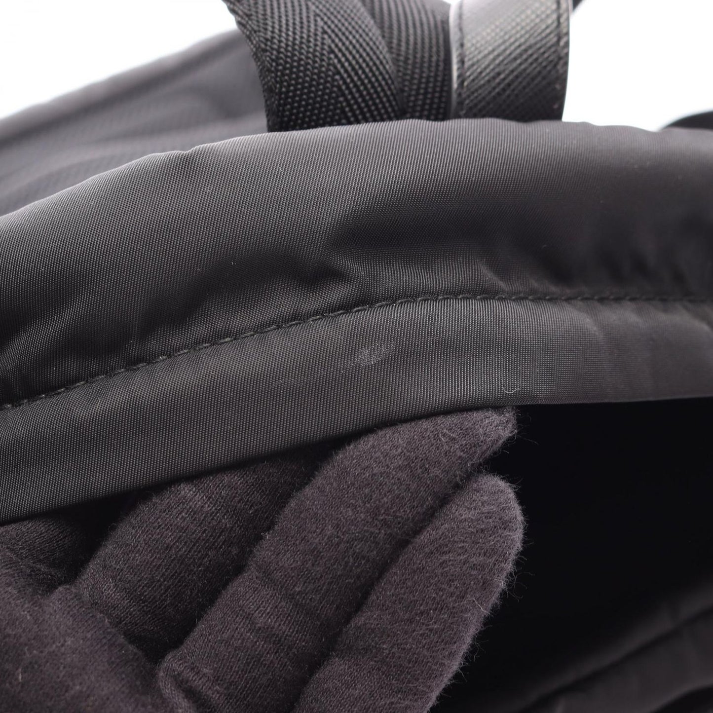 Prada Backpack Tessuto Black Nylon Saffiano Leather — view 7
