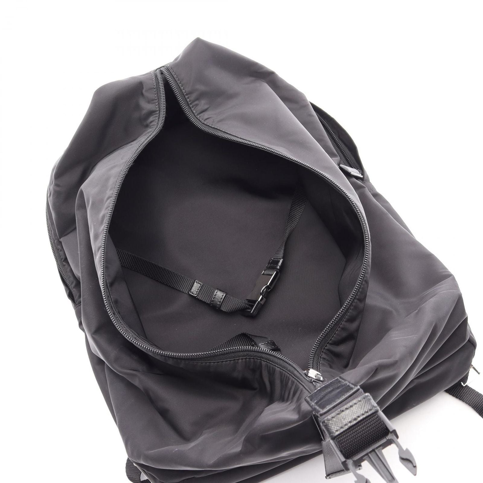 Prada Backpack Tessuto Black Nylon Saffiano Leather — view 4