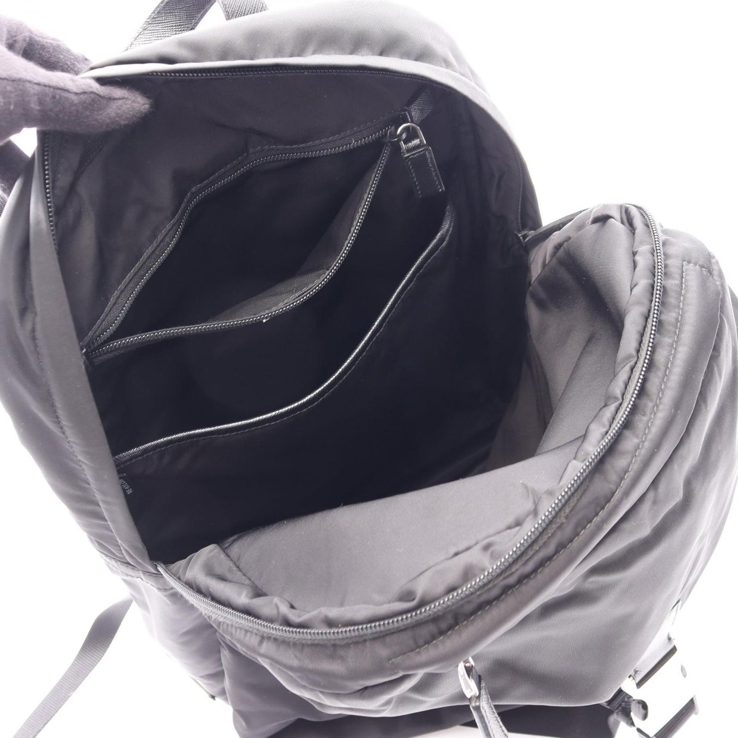 Prada Backpack Tessuto Black Nylon Saffiano Leather — view 3