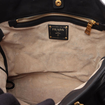 Prada Tote Soft Calf 2-Way Black Leather — view 5