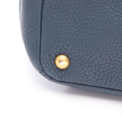 Prada Tote Vitello Daino Dark Blue Leather — view 9