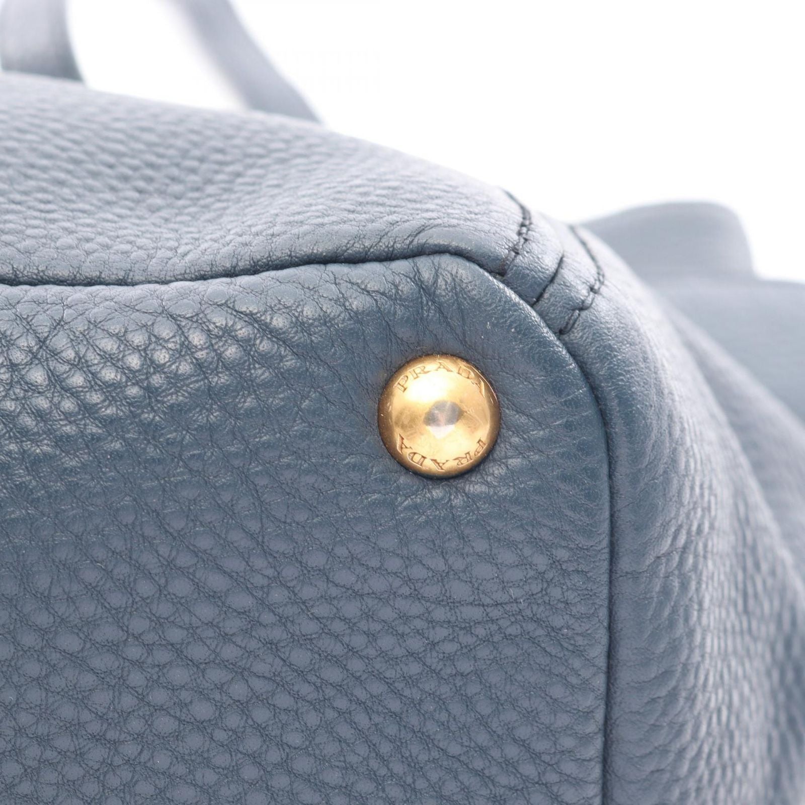 Prada Tote Vitello Daino Dark Blue Leather — view 7