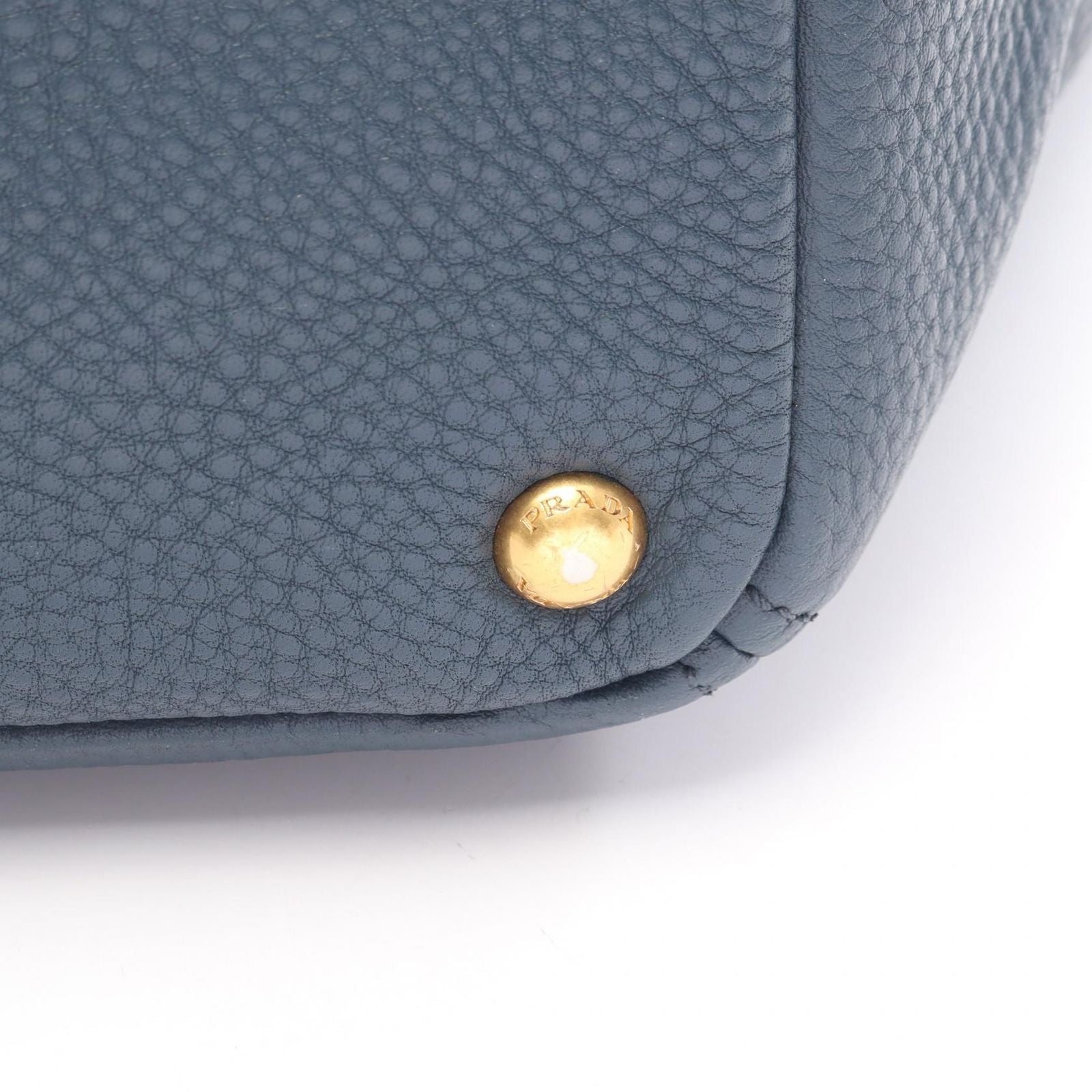 Prada Tote Vitello Daino Dark Blue Leather — view 8