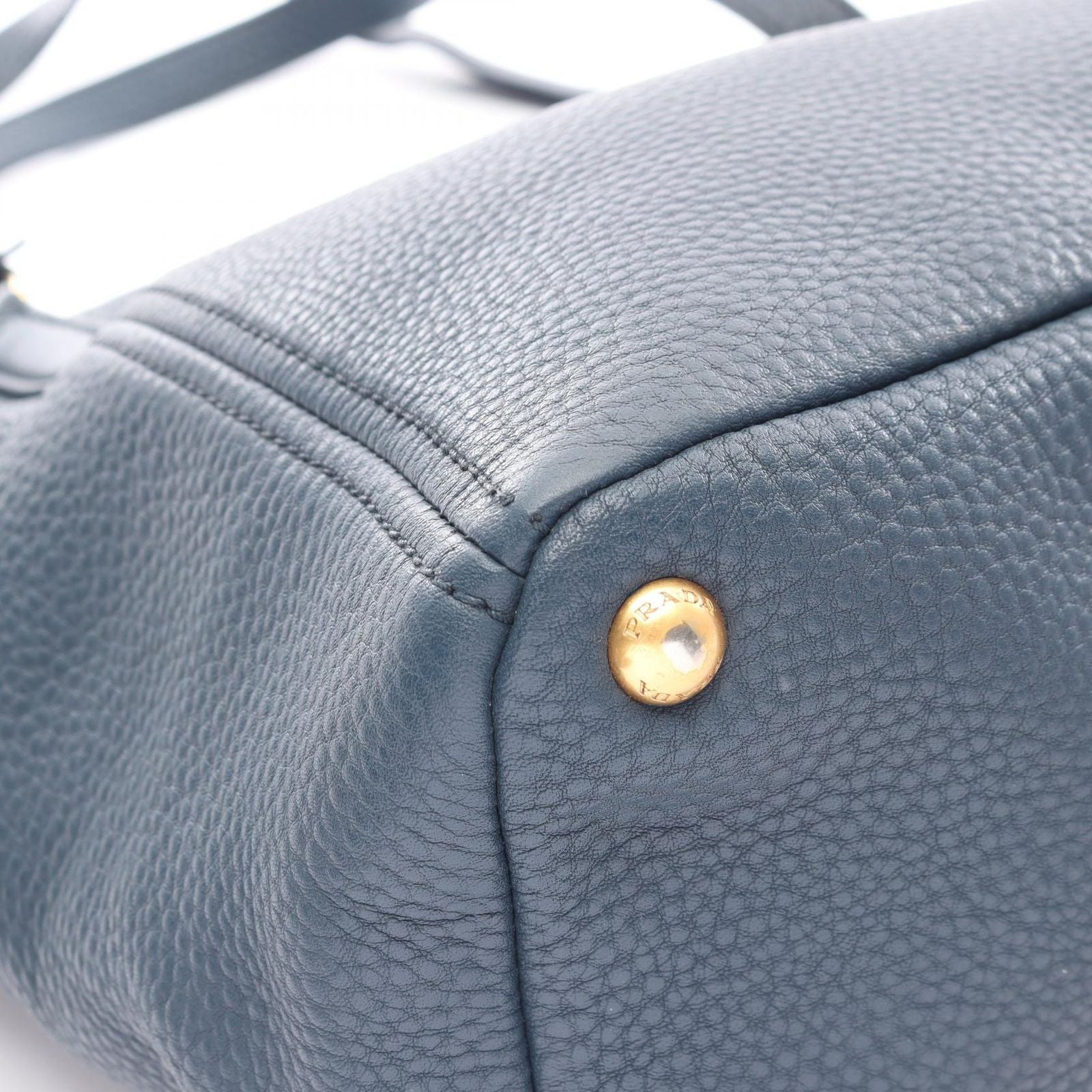Prada Tote Vitello Daino Dark Blue Leather — view 6