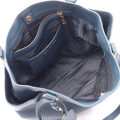 Prada Tote Vitello Daino Dark Blue Leather — view 3