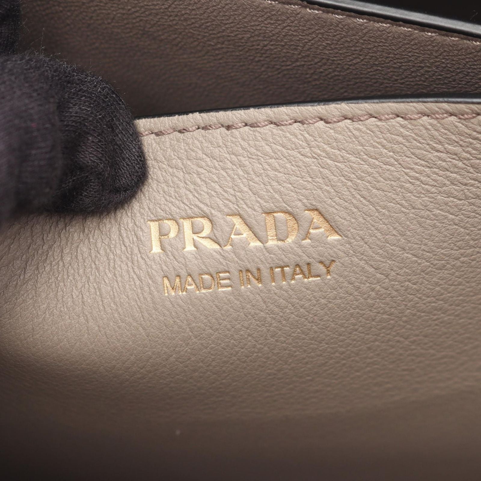 Prada Tote Buckle 2-Way Gray Leather Handbag — view 4