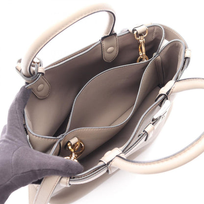 Prada Tote Buckle 2-Way Gray Leather Handbag — view 3
