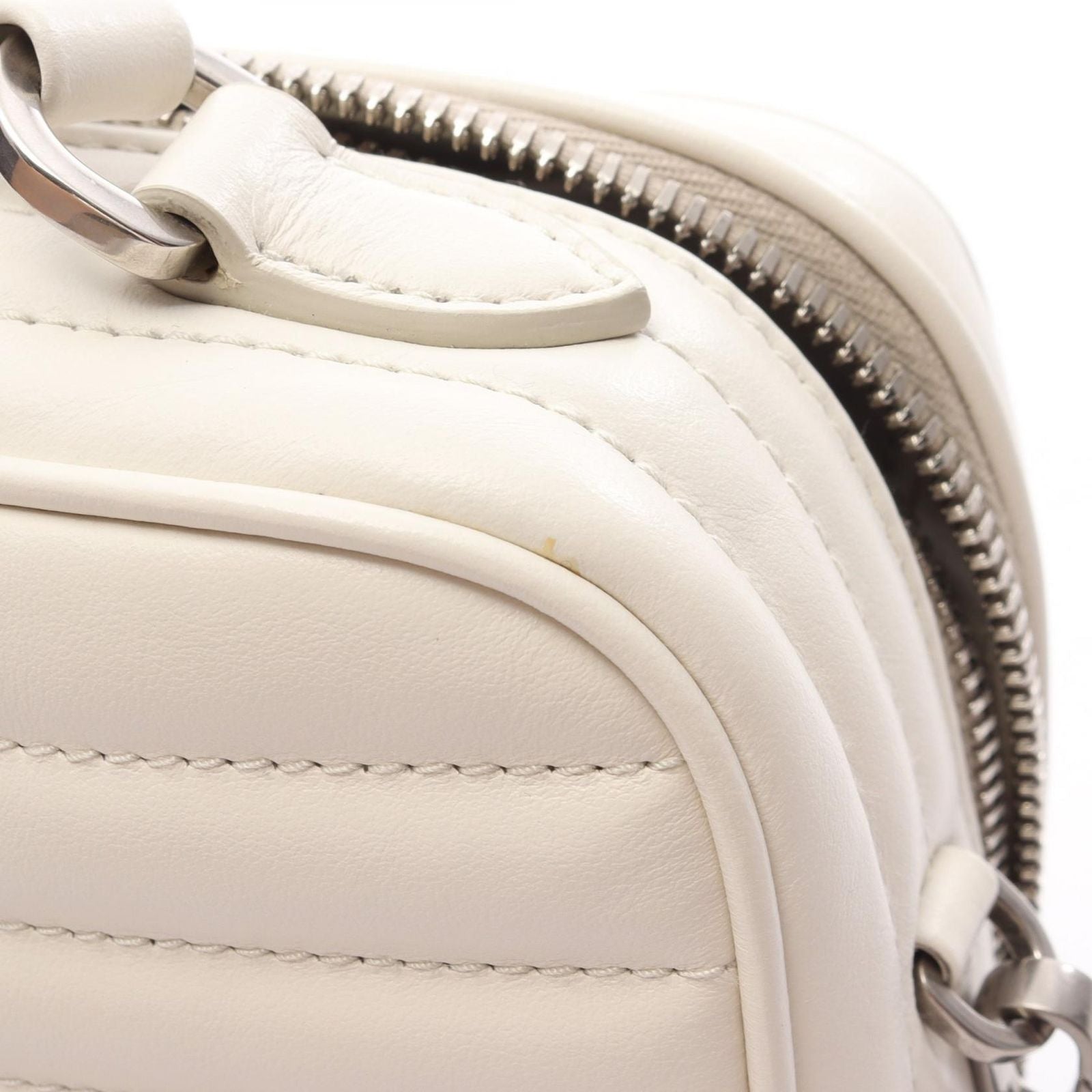 Prada Handbag Diagram 2-Way White Leather Chain — view 6