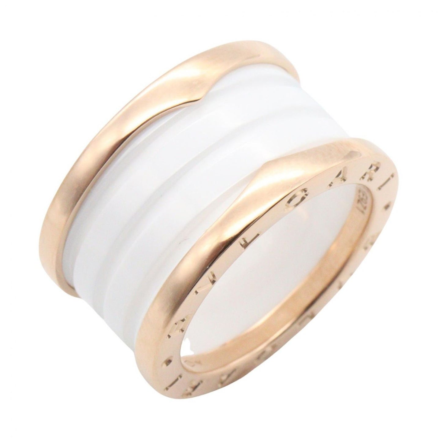 Bvlgari Ring B-zero One Band Ceramic 18k Pink Gold