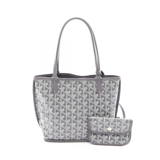 Goyard Tote Anjou Mini Pouch Reversible Gray Canvas Leather