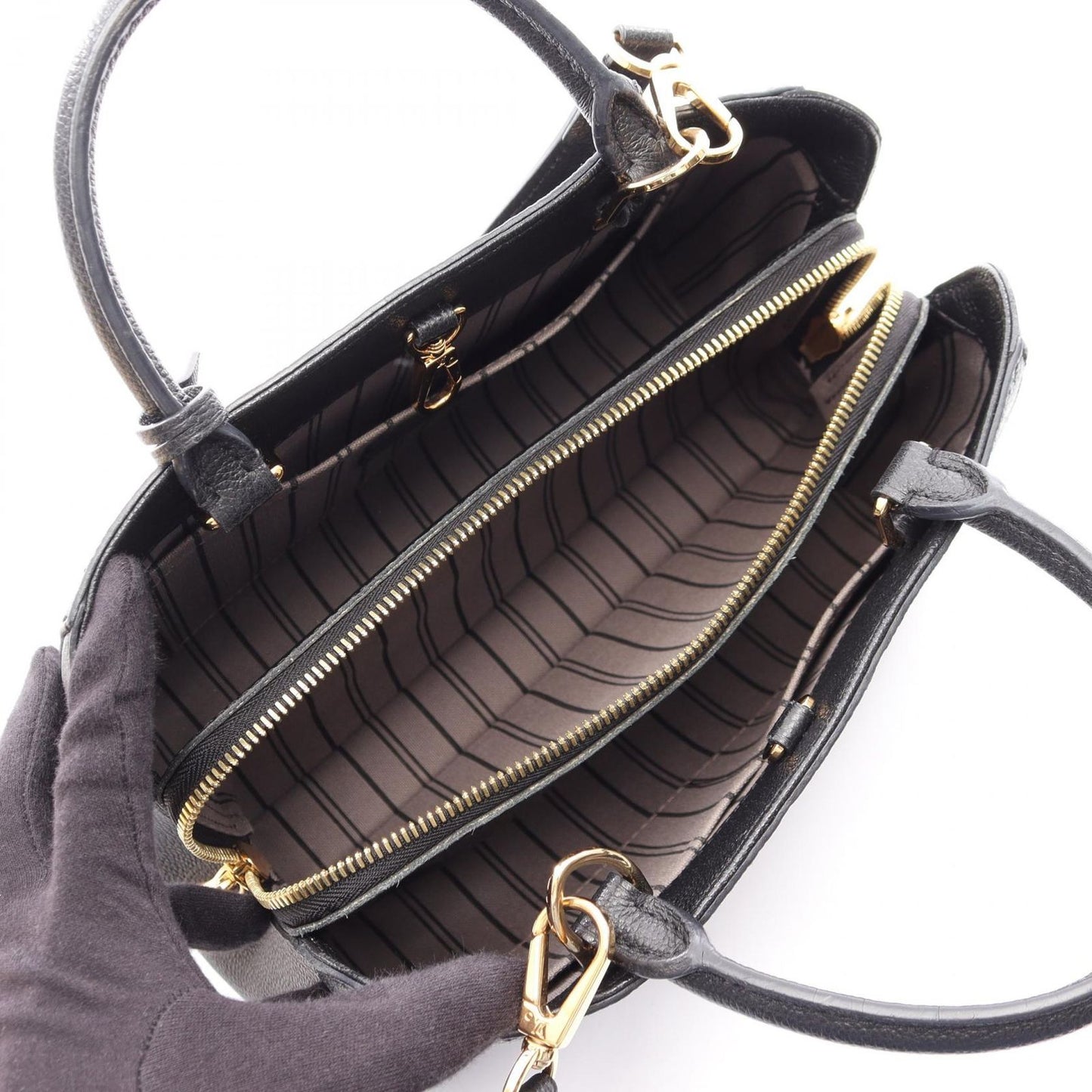 Louis Vuitton Handbag Montaigne BB 2-Way Noir Leather — view 3