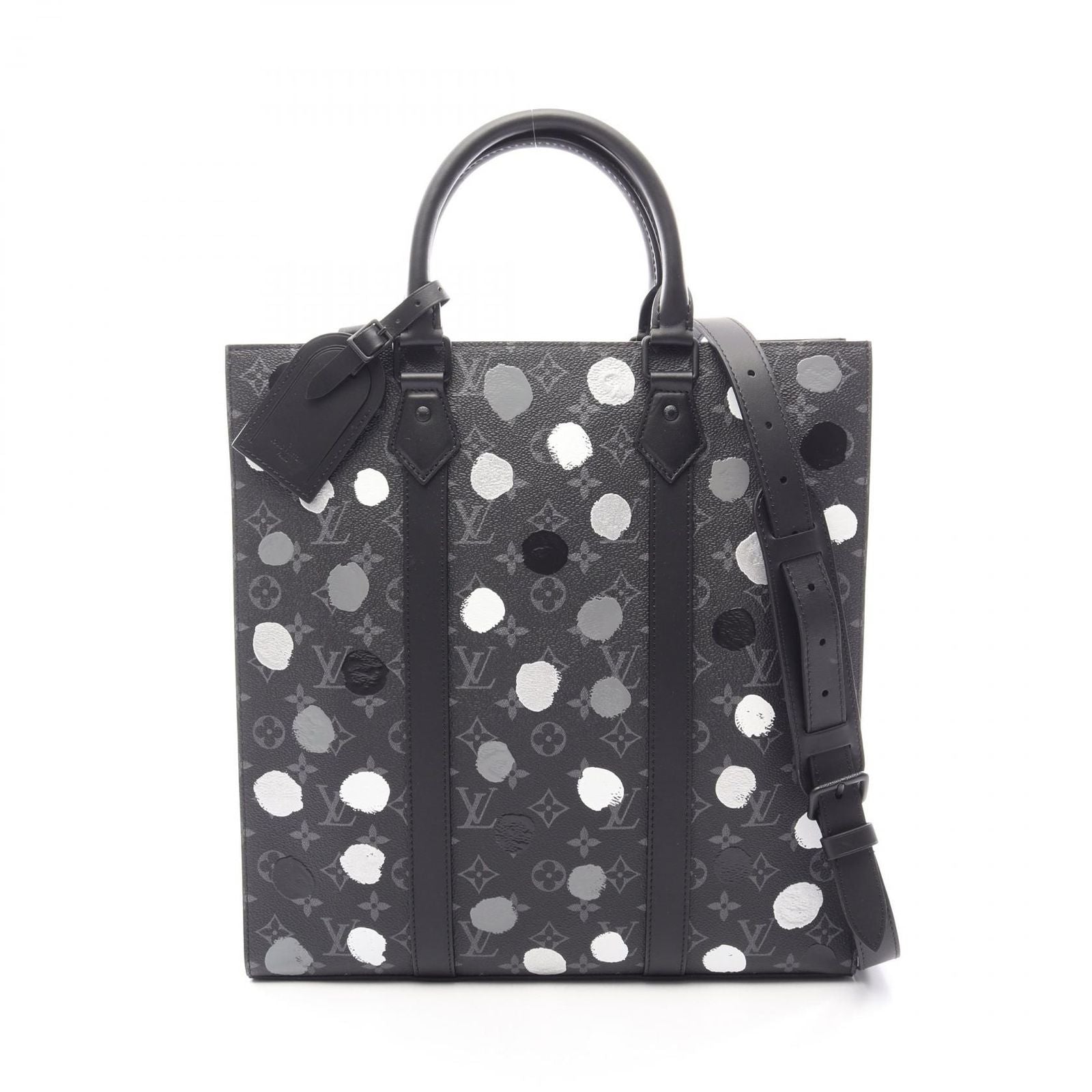 Louis Vuitton Tote Yayoi Kusama 2-Way Canvas Leather LV Yk Sac Plat