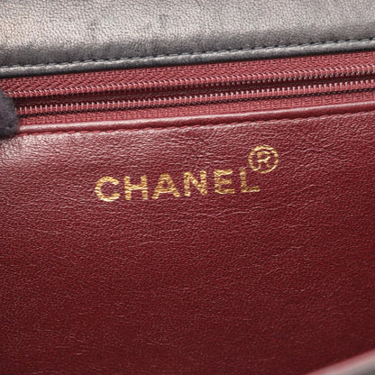 Chanel Shoulder Bag Quilted Single Flap Push Lock Black Lambskin Chain — view 4