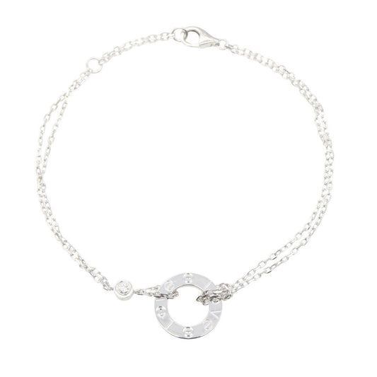 Cartier Bracelet Love Circle Diamond 16 18 cm 18k White Gold