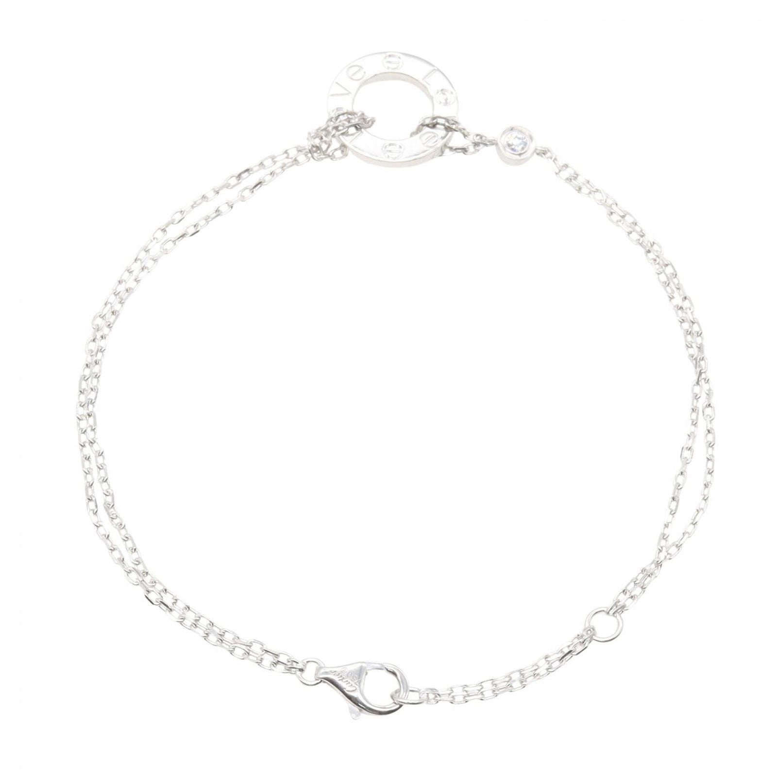Cartier Bracelet Love Circle Diamond 16 18 cm 18k White Gold — view 2