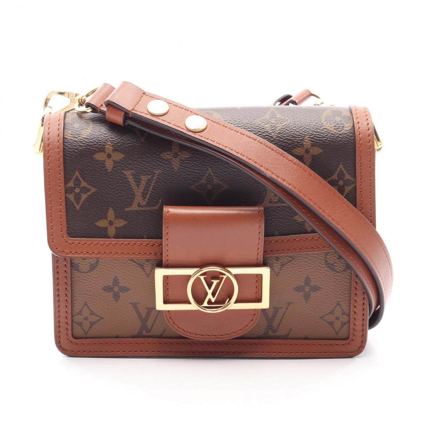 Louis Vuitton Shoulder Bag Dauphine Mini Canvas Leather