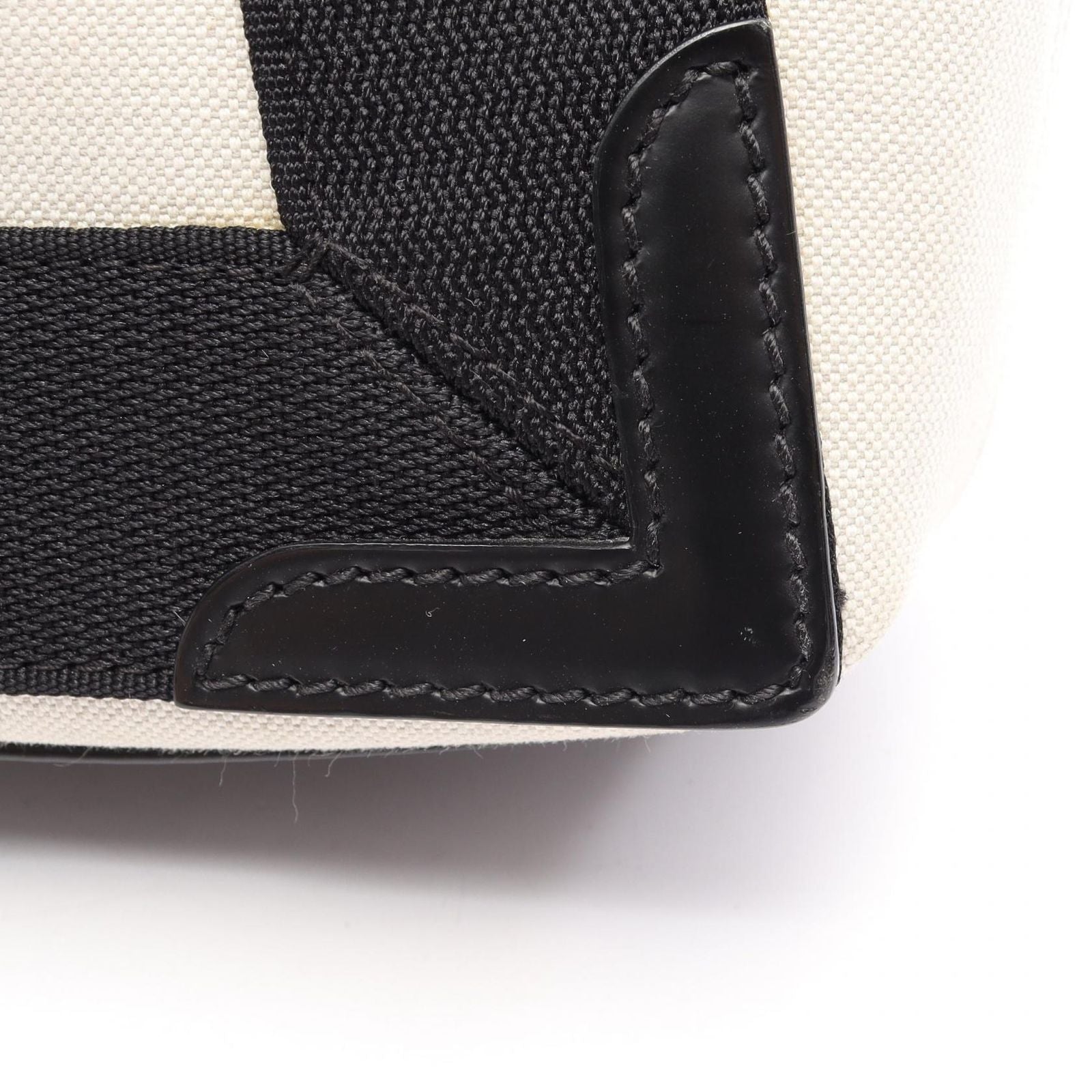 Balenciaga Handbag Navy Cabas XS Natural Black Canvas Leather — view 7