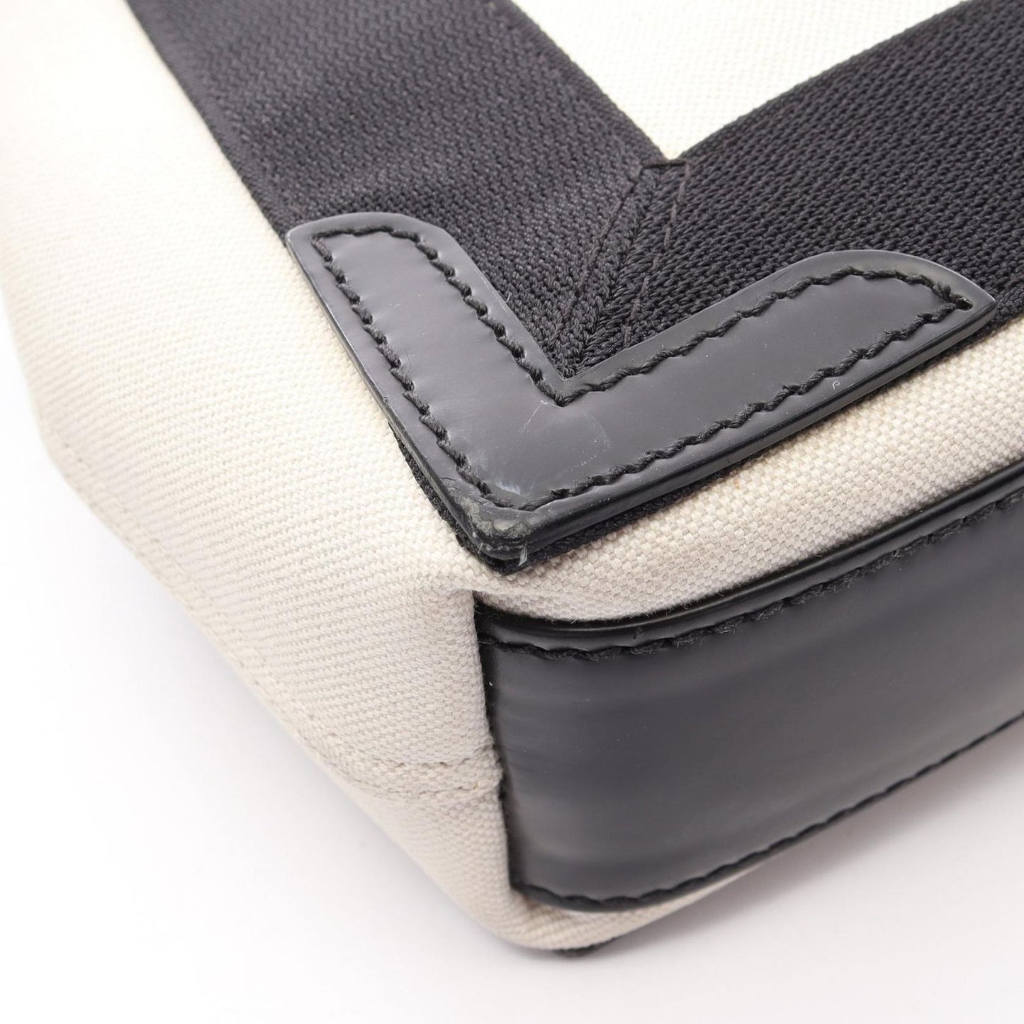 Balenciaga Handbag Navy Cabas XS Natural Black Canvas Leather — view 6