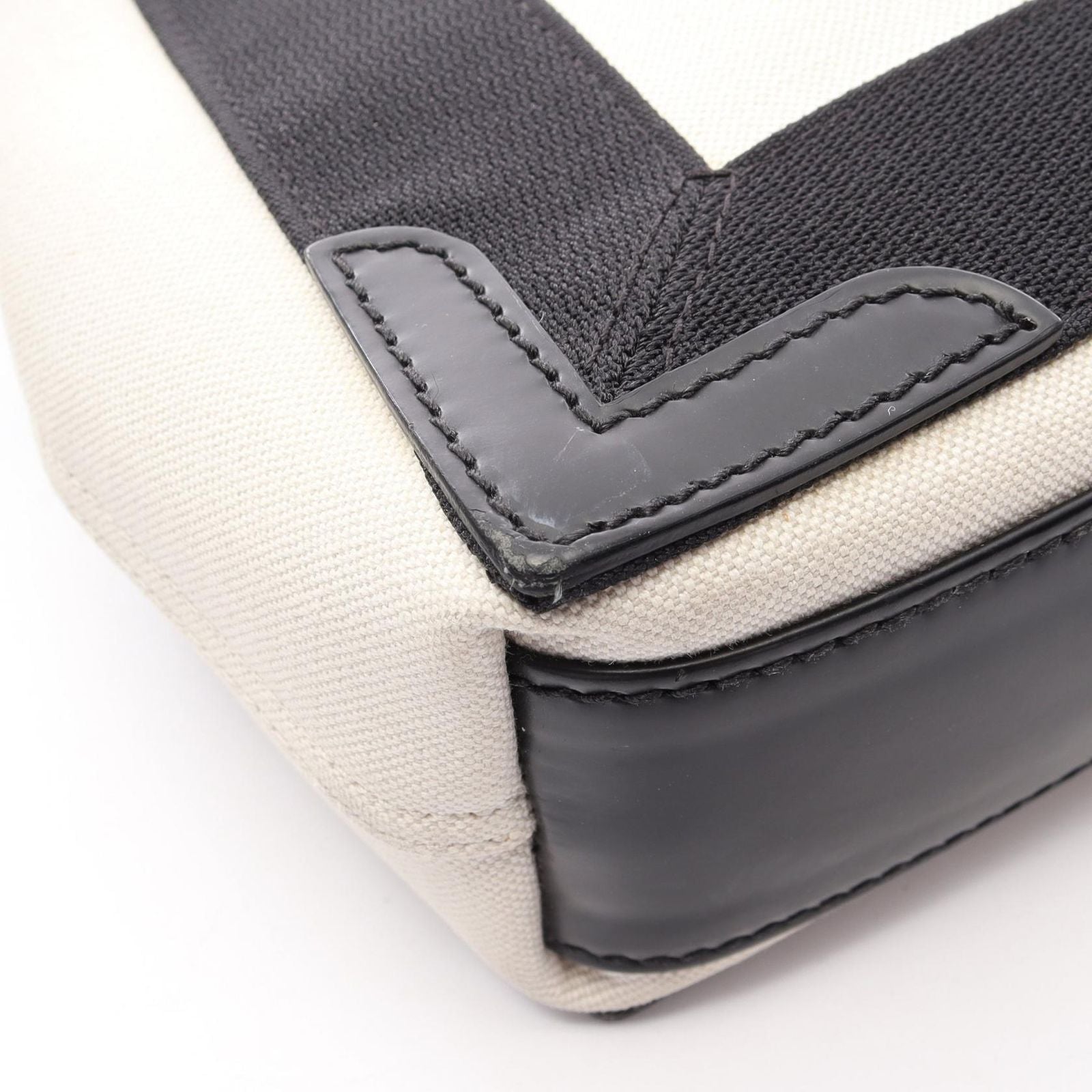 Balenciaga Handbag Navy Cabas XS Natural Black Canvas Leather — view 6