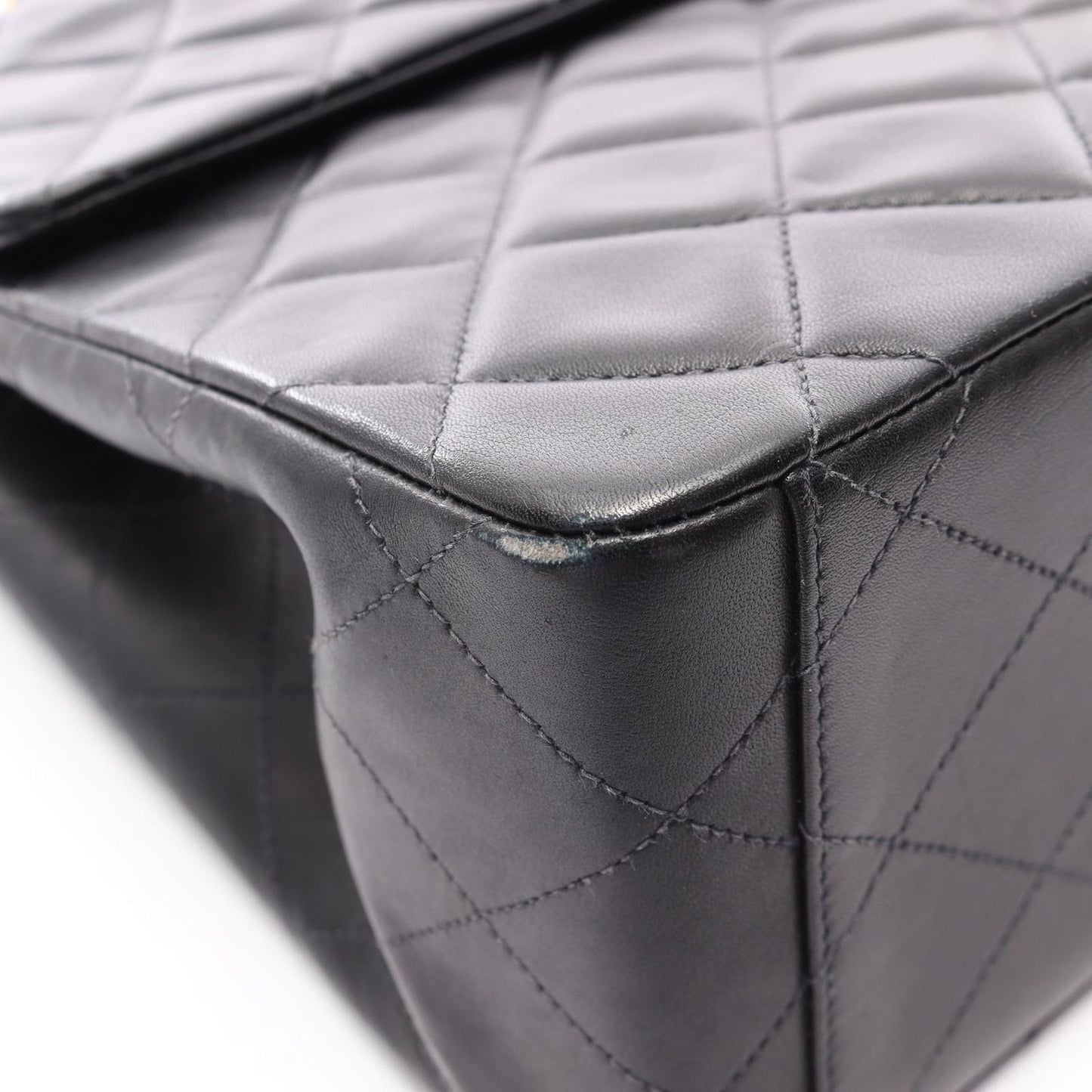 Chanel Shoulder Bag Big Quilted 34 Single Flap Black Lambskin Chain — view 9