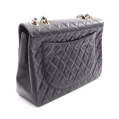 Chanel Shoulder Bag Big Quilted 34 Single Flap Black Lambskin Chain — view 2