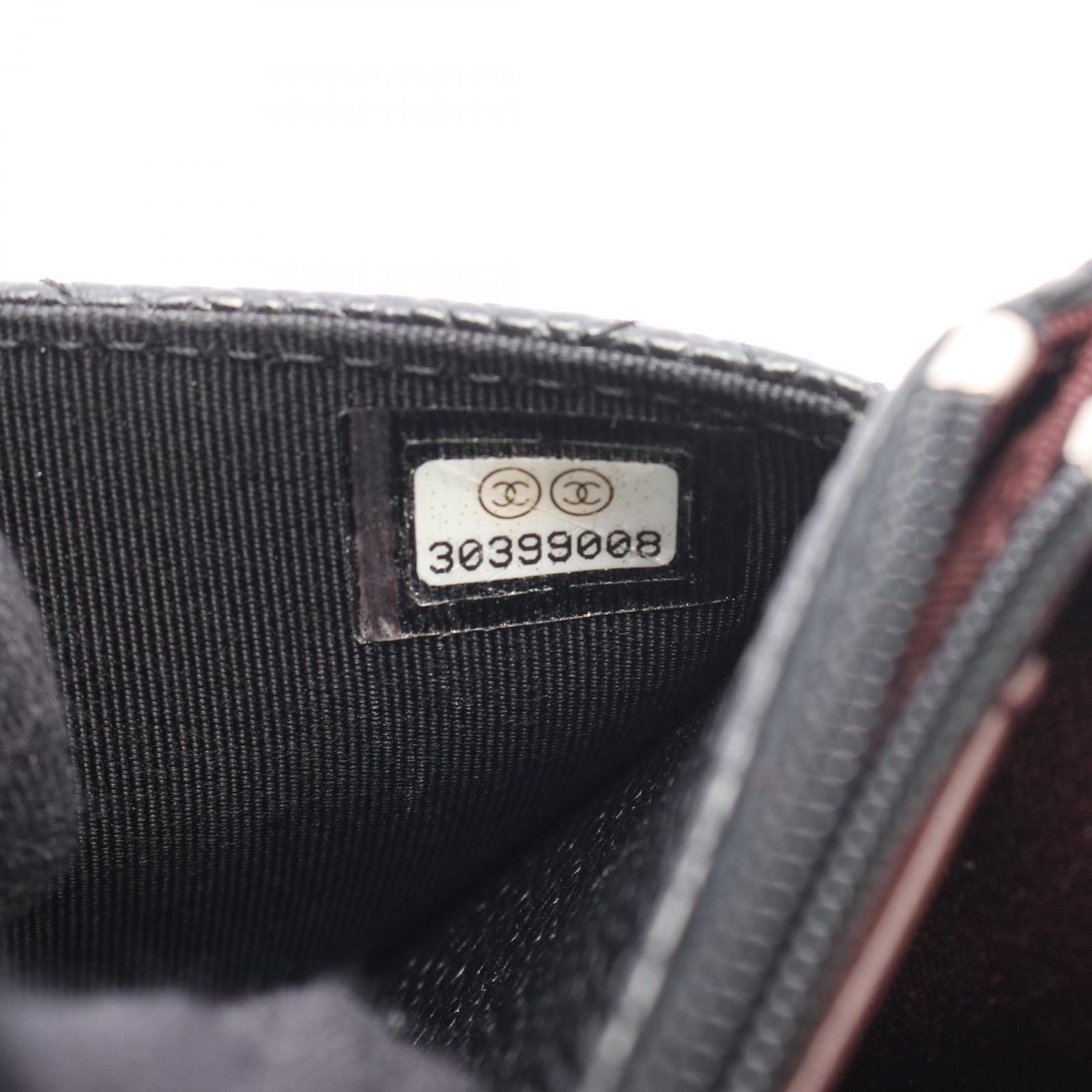 Chanel Shoulder Bag Quilted Black Caviar Leather Chain Wallet — view 5