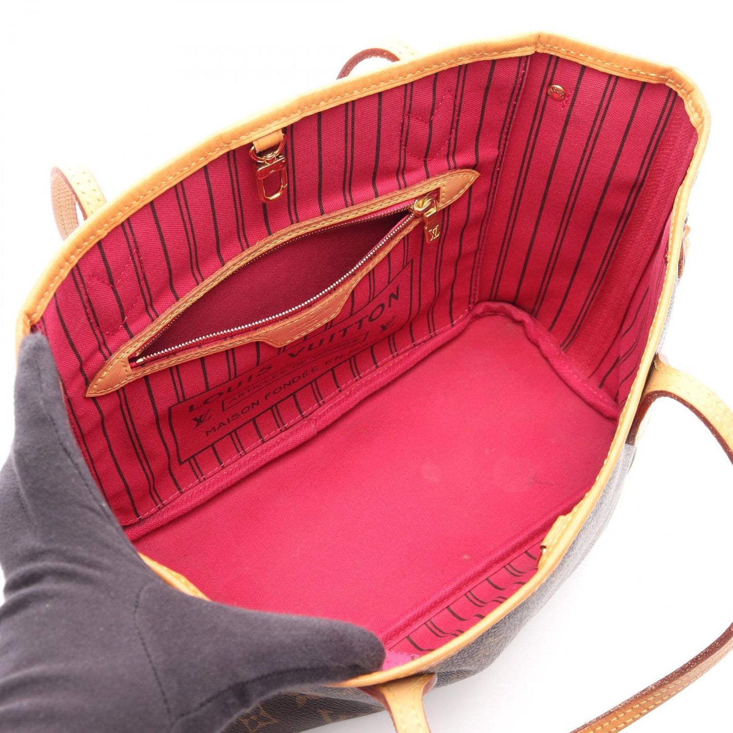 Louis Vuitton Tote Neverfull PM Pivoine Canvas Leather — view 3